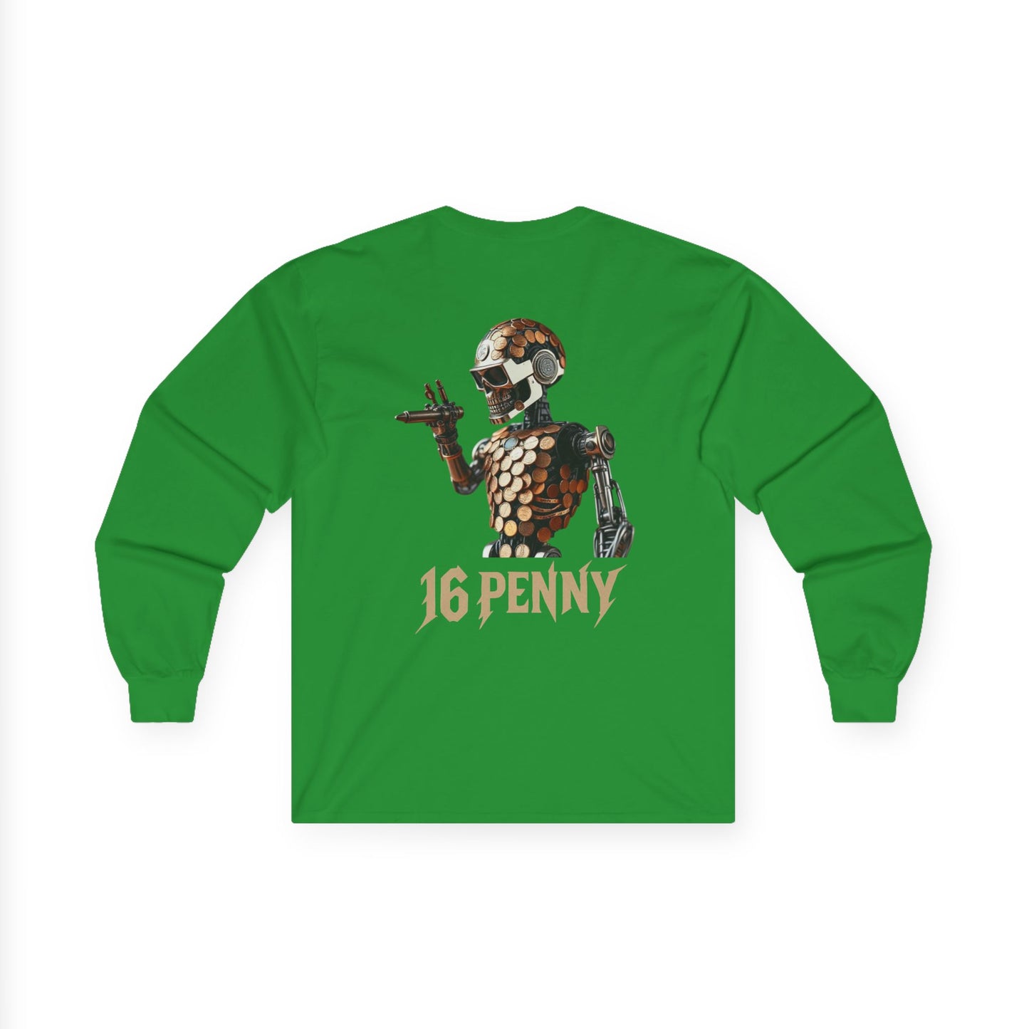 16 Penny Unisex Ultra Cotton Long Sleeve Tee, Casual Graphic Tee for Halloween, Trendy Streetwear, Gift for Friends, Fun Layering Tee