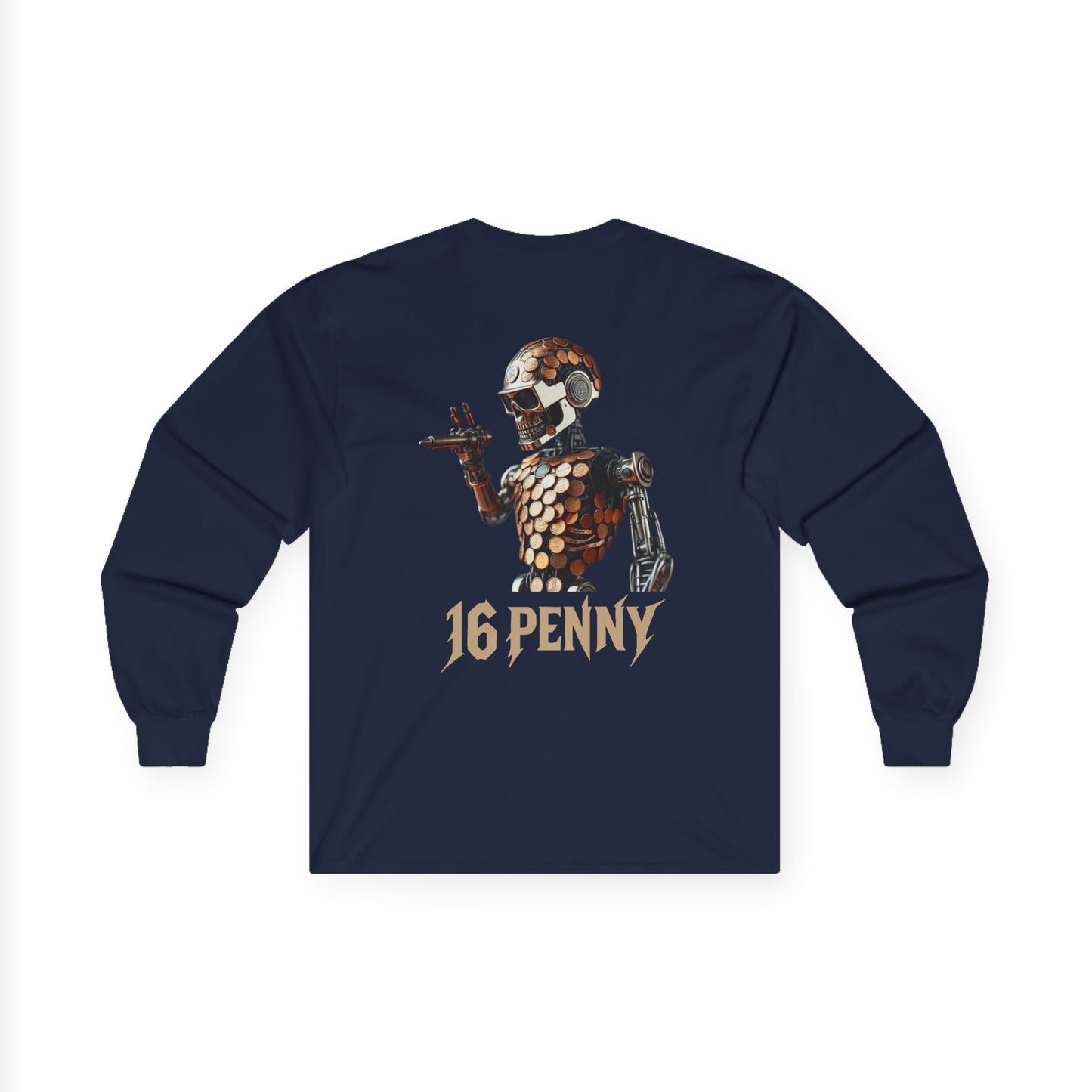 16 Penny Unisex Ultra Cotton Long Sleeve Tee, Casual Graphic Tee for Halloween, Trendy Streetwear, Gift for Friends, Fun Layering Tee