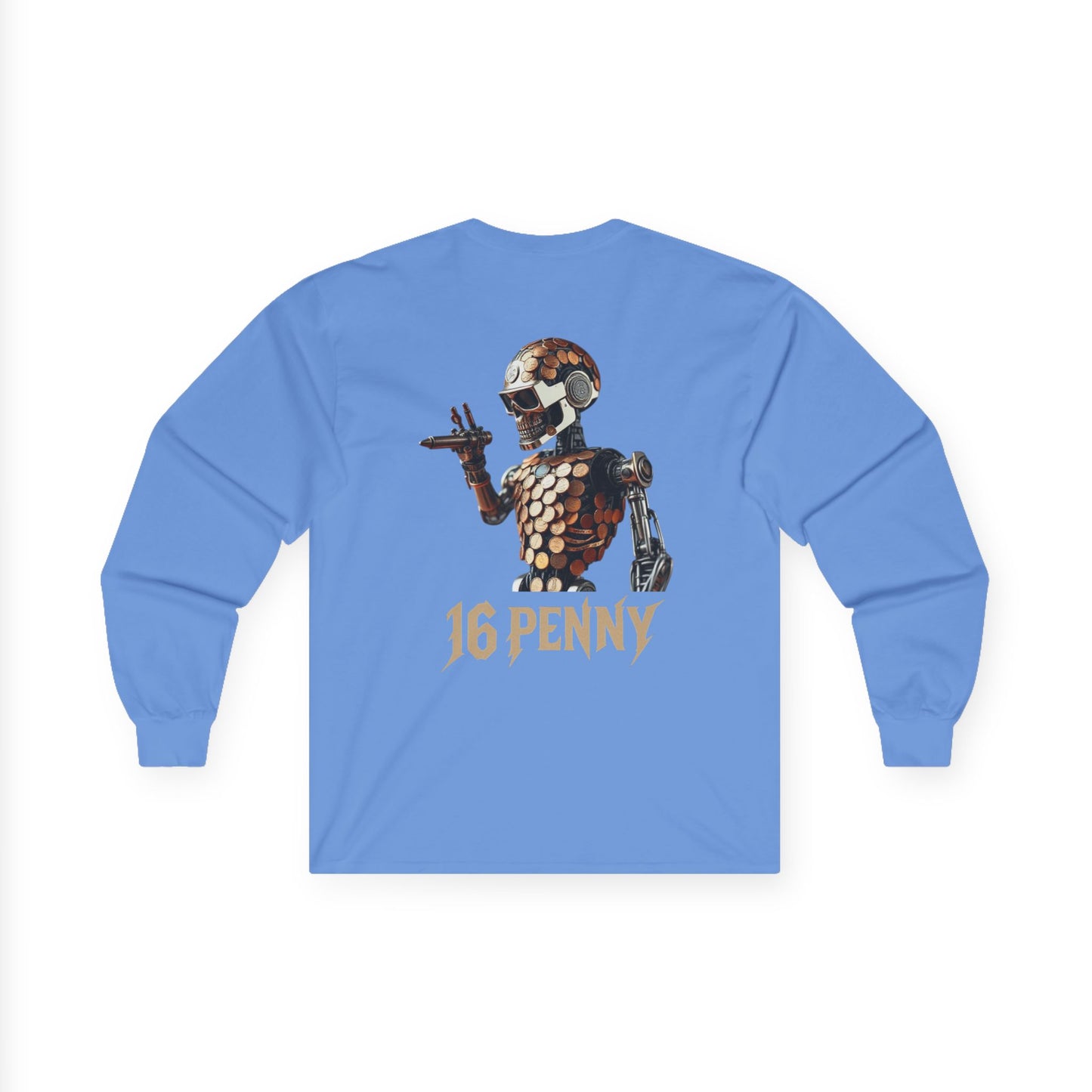 16 Penny Unisex Ultra Cotton Long Sleeve Tee, Casual Graphic Tee for Halloween, Trendy Streetwear, Gift for Friends, Fun Layering Tee