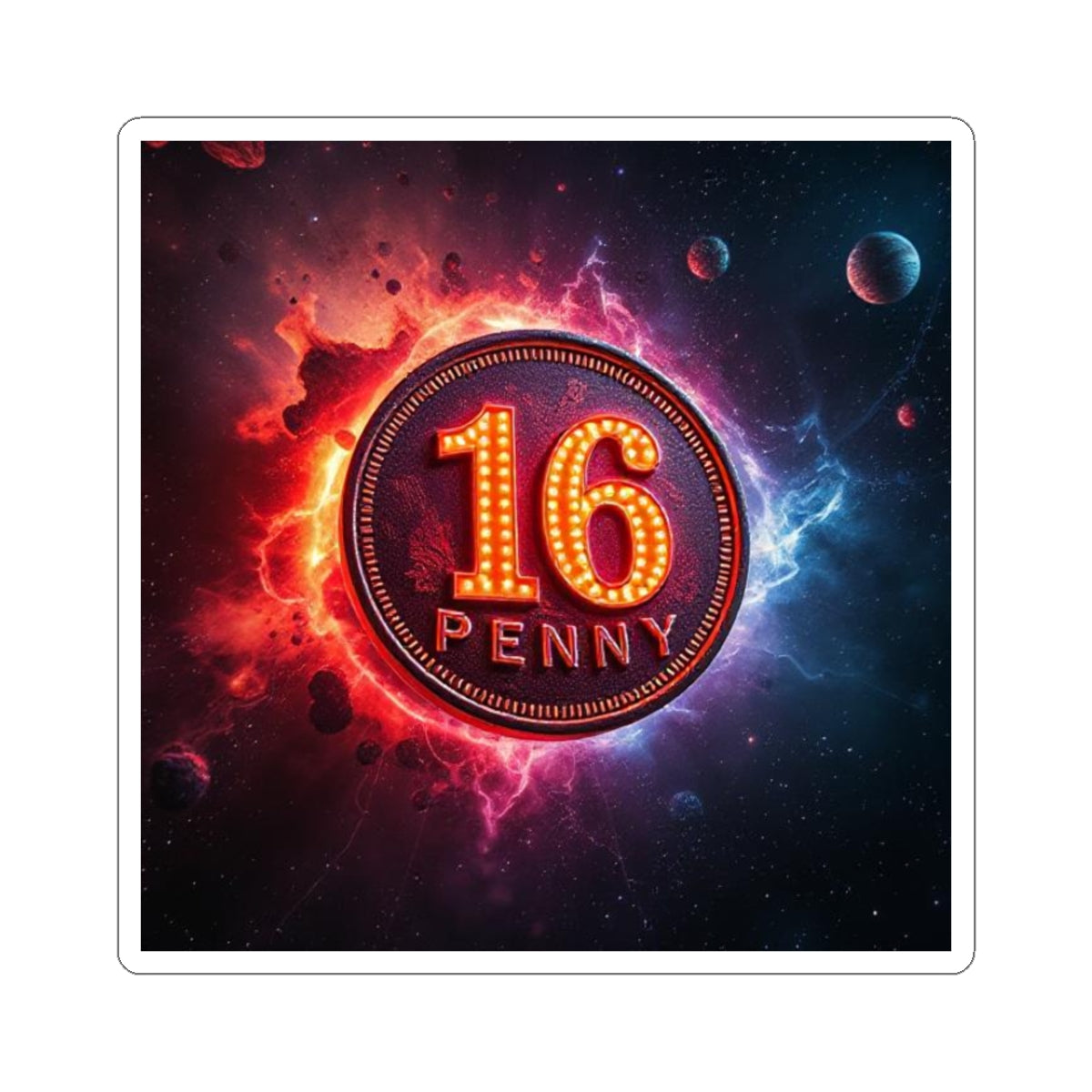 Vibrant Space-Themed Kiss-Cut Stickers, Retro Decor, Laptop Stickers, Cosmic Artwork, Unique Gift for Gamers