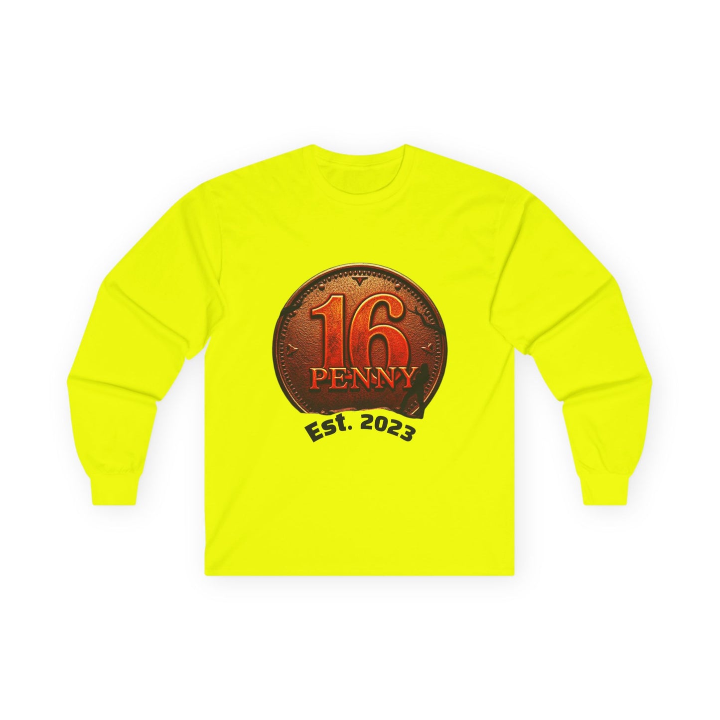 16 Penny Unisex Ultra Cotton Long Sleeve Tee, Casual Graphic Tee for Halloween, Trendy Streetwear, Gift for Friends, Fun Layering Tee