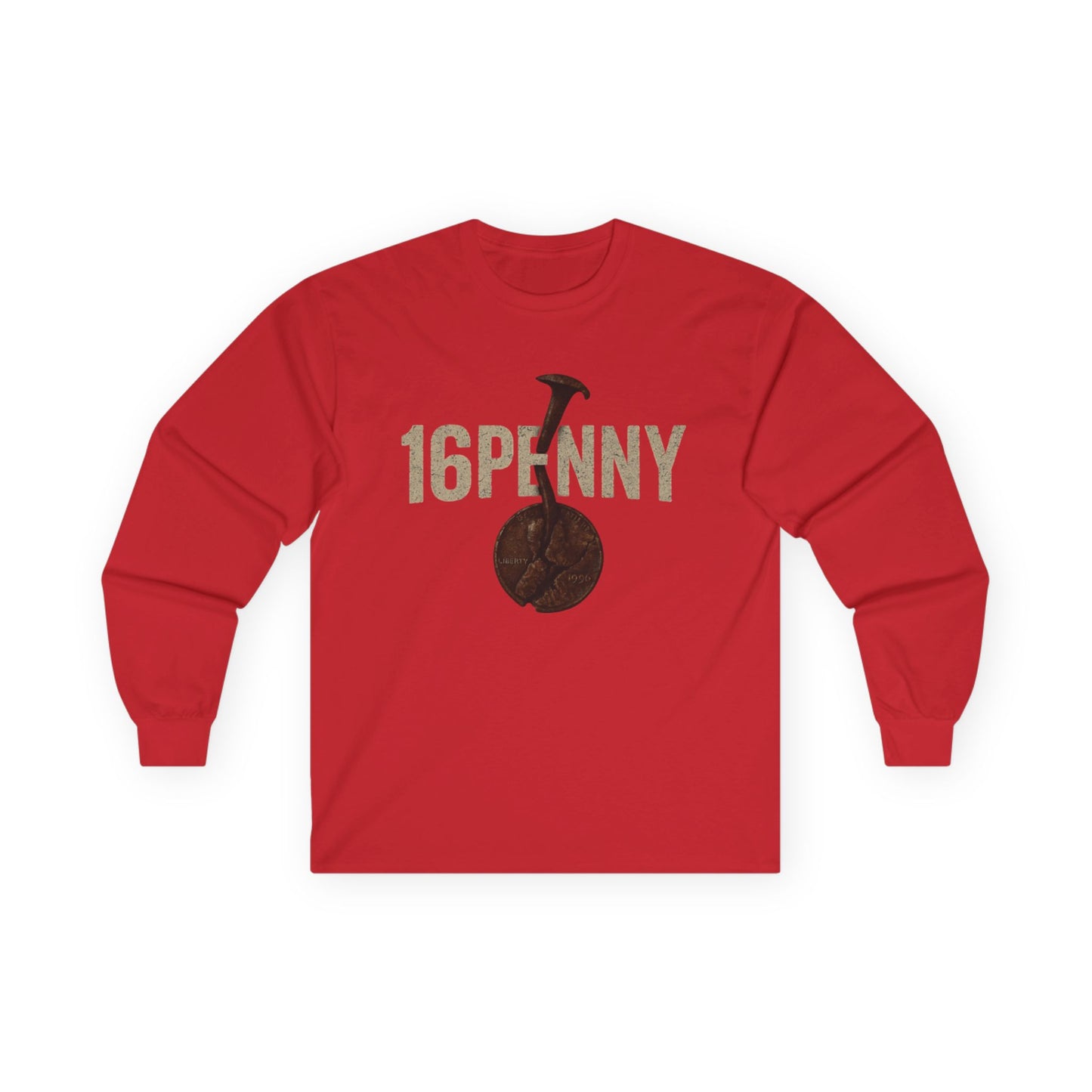 Retro 16Penny Long Sleeve Tee, Unisex Shirt, Vintage Style Apparel, Unique Graphic Tee, Casual Wear, Gift for Him/Her