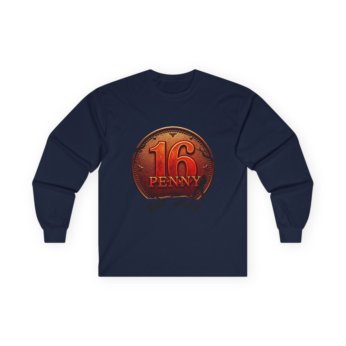 16 Penny Unisex Ultra Cotton Long Sleeve Tee, Casual Graphic Tee for Halloween, Trendy Streetwear, Gift for Friends, Fun Layering Tee