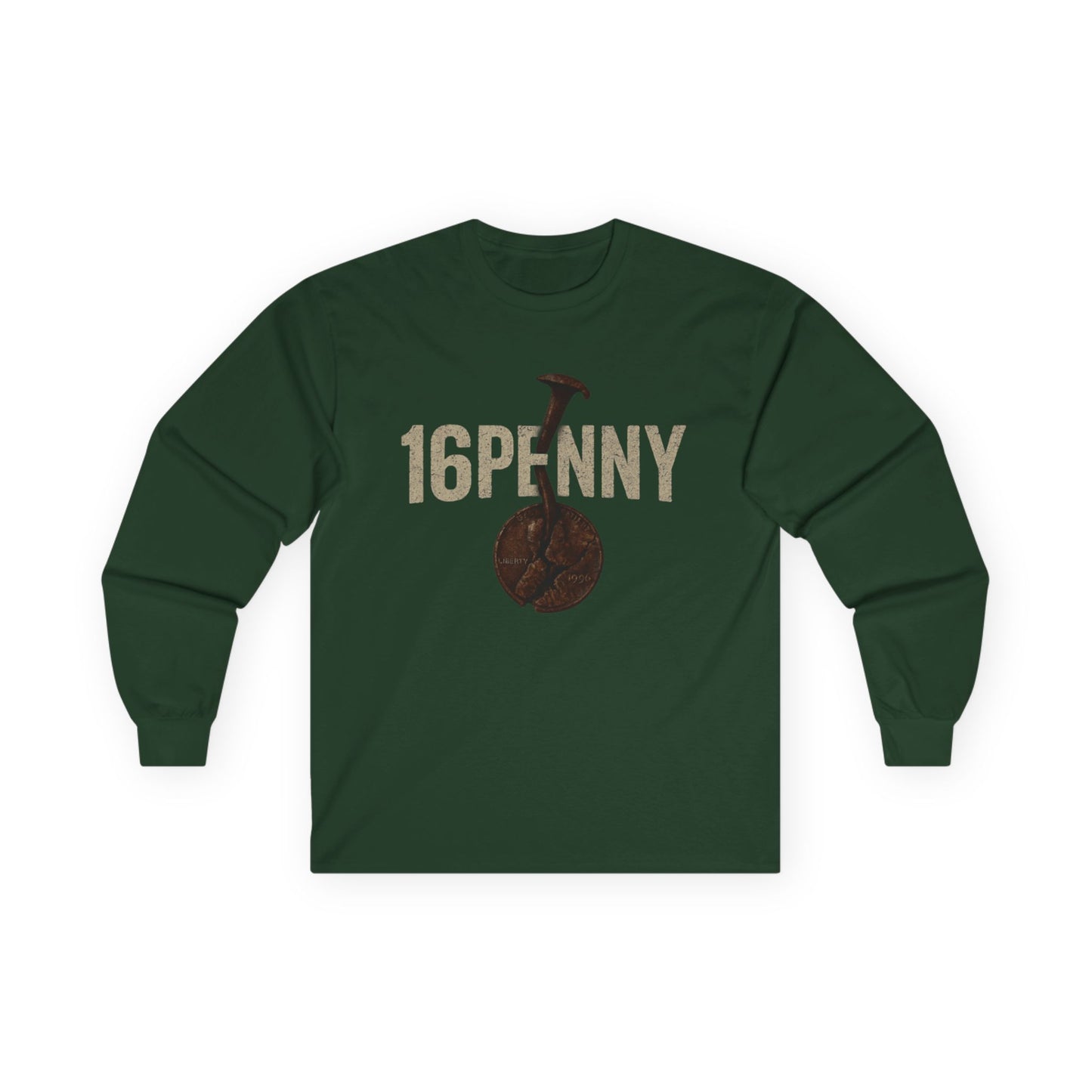 Retro 16Penny Long Sleeve Tee, Unisex Shirt, Vintage Style Apparel, Unique Graphic Tee, Casual Wear, Gift for Him/Her