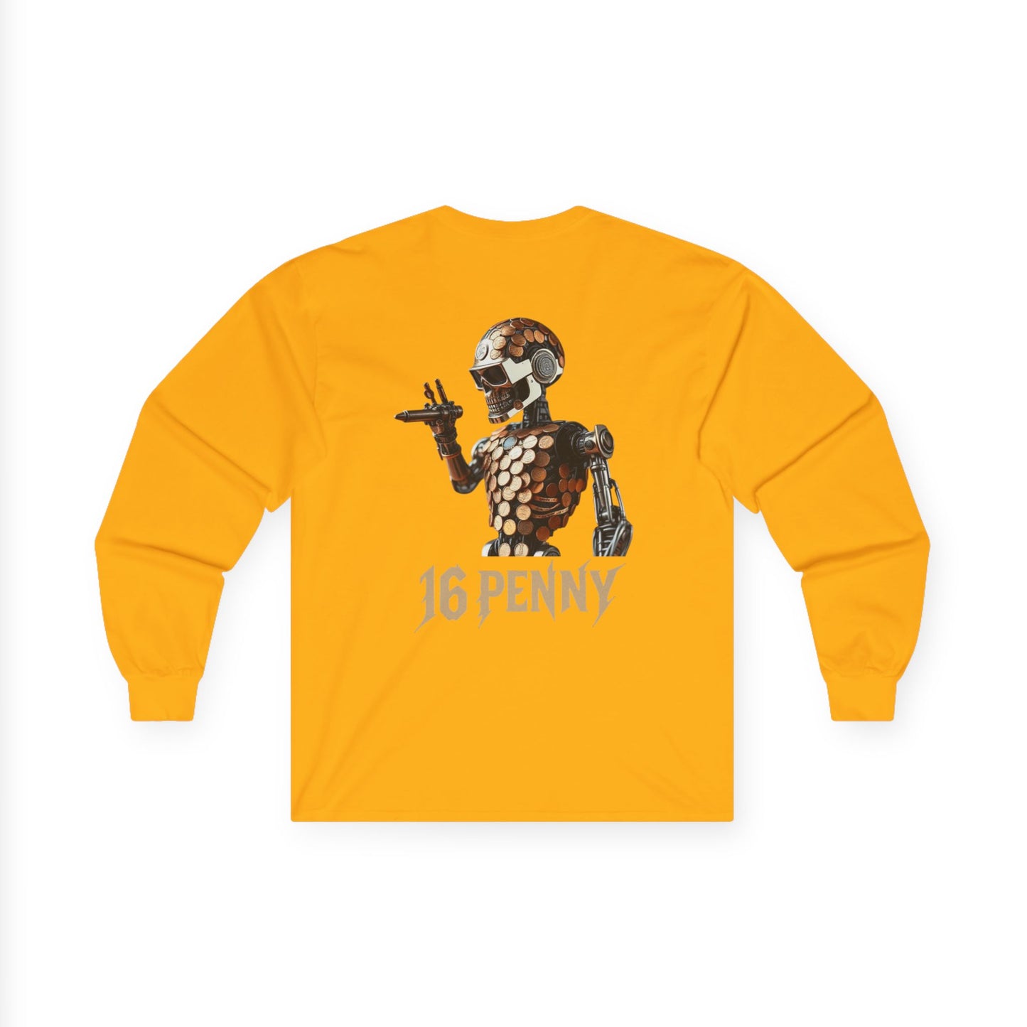 16 Penny Unisex Ultra Cotton Long Sleeve Tee, Casual Graphic Tee for Halloween, Trendy Streetwear, Gift for Friends, Fun Layering Tee