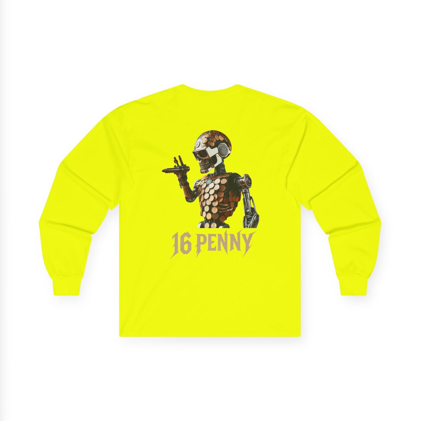 16 Penny Unisex Ultra Cotton Long Sleeve Tee, Casual Graphic Tee for Halloween, Trendy Streetwear, Gift for Friends, Fun Layering Tee