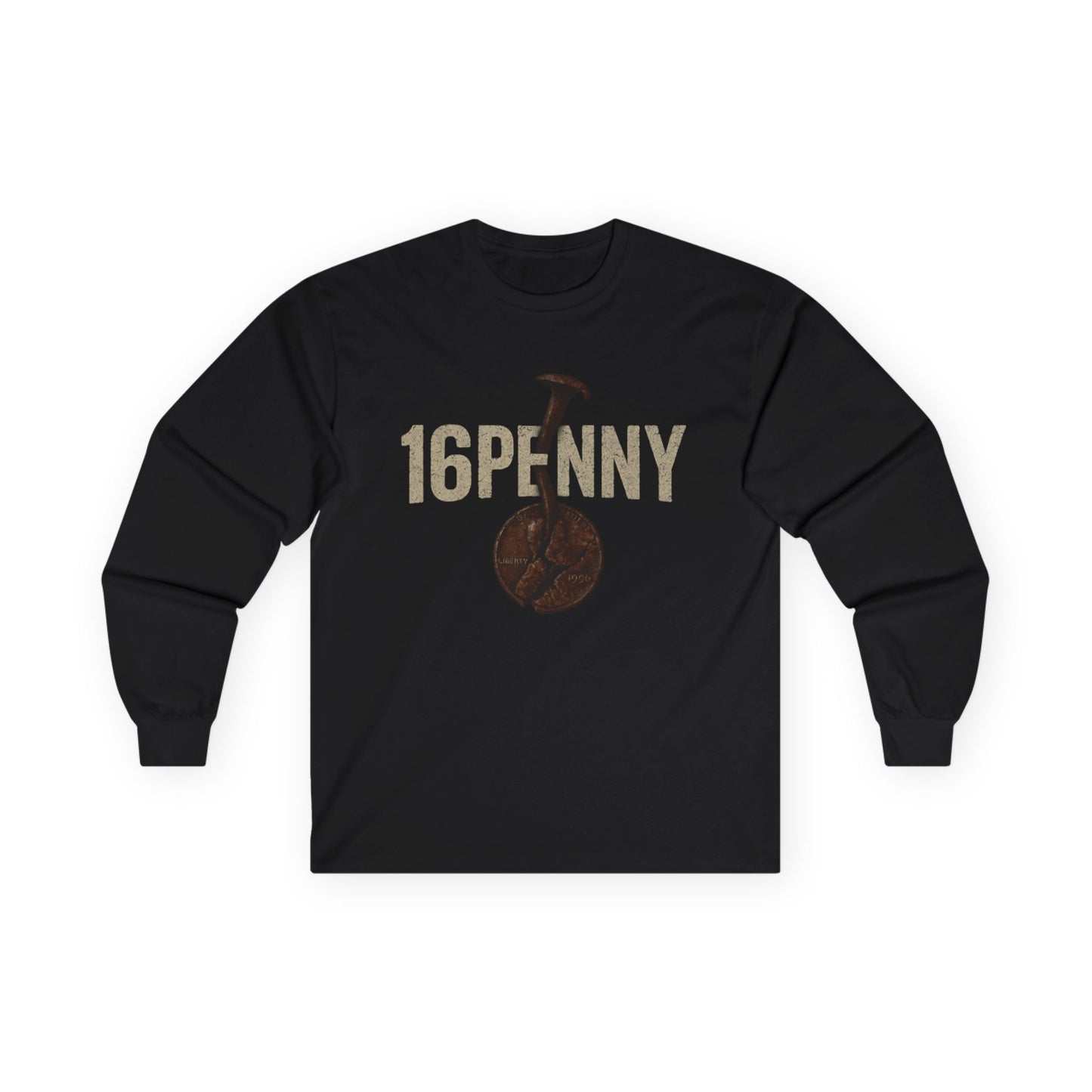 Retro 16Penny Long Sleeve Tee, Unisex Shirt, Vintage Style Apparel, Unique Graphic Tee, Casual Wear, Gift for Him/Her