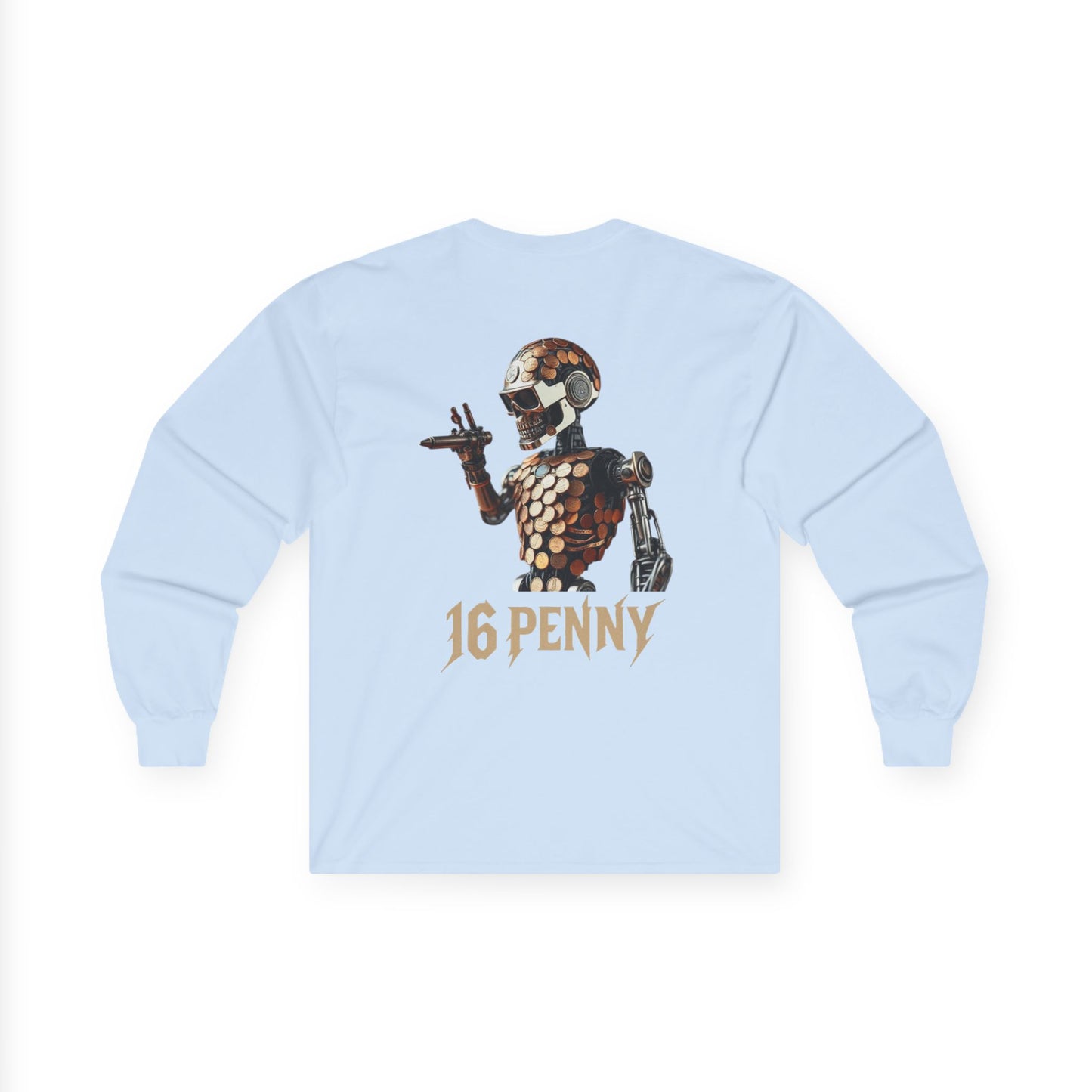 16 Penny Unisex Ultra Cotton Long Sleeve Tee, Casual Graphic Tee for Halloween, Trendy Streetwear, Gift for Friends, Fun Layering Tee