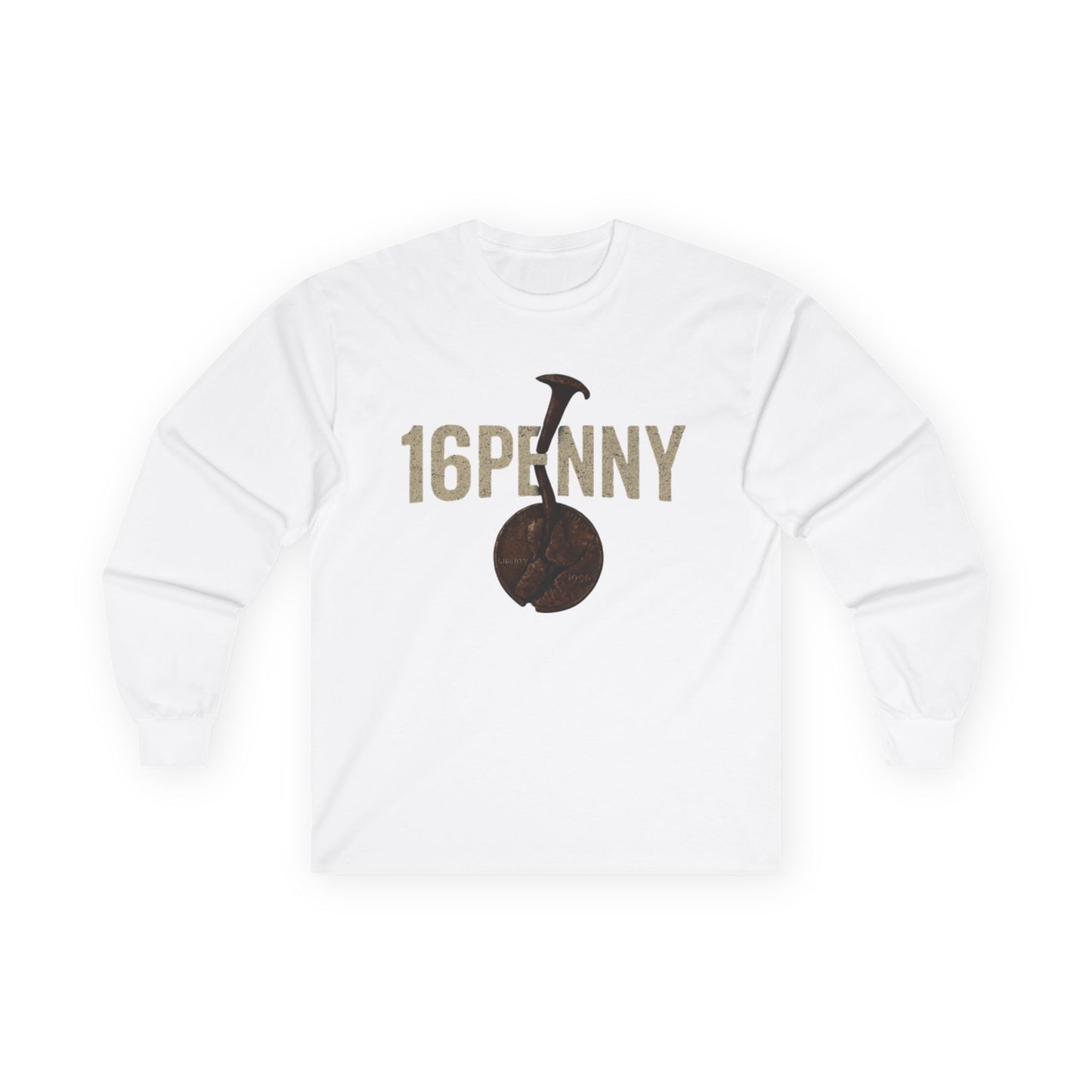 Retro 16Penny Long Sleeve Tee, Unisex Shirt, Vintage Style Apparel, Unique Graphic Tee, Casual Wear, Gift for Him/Her