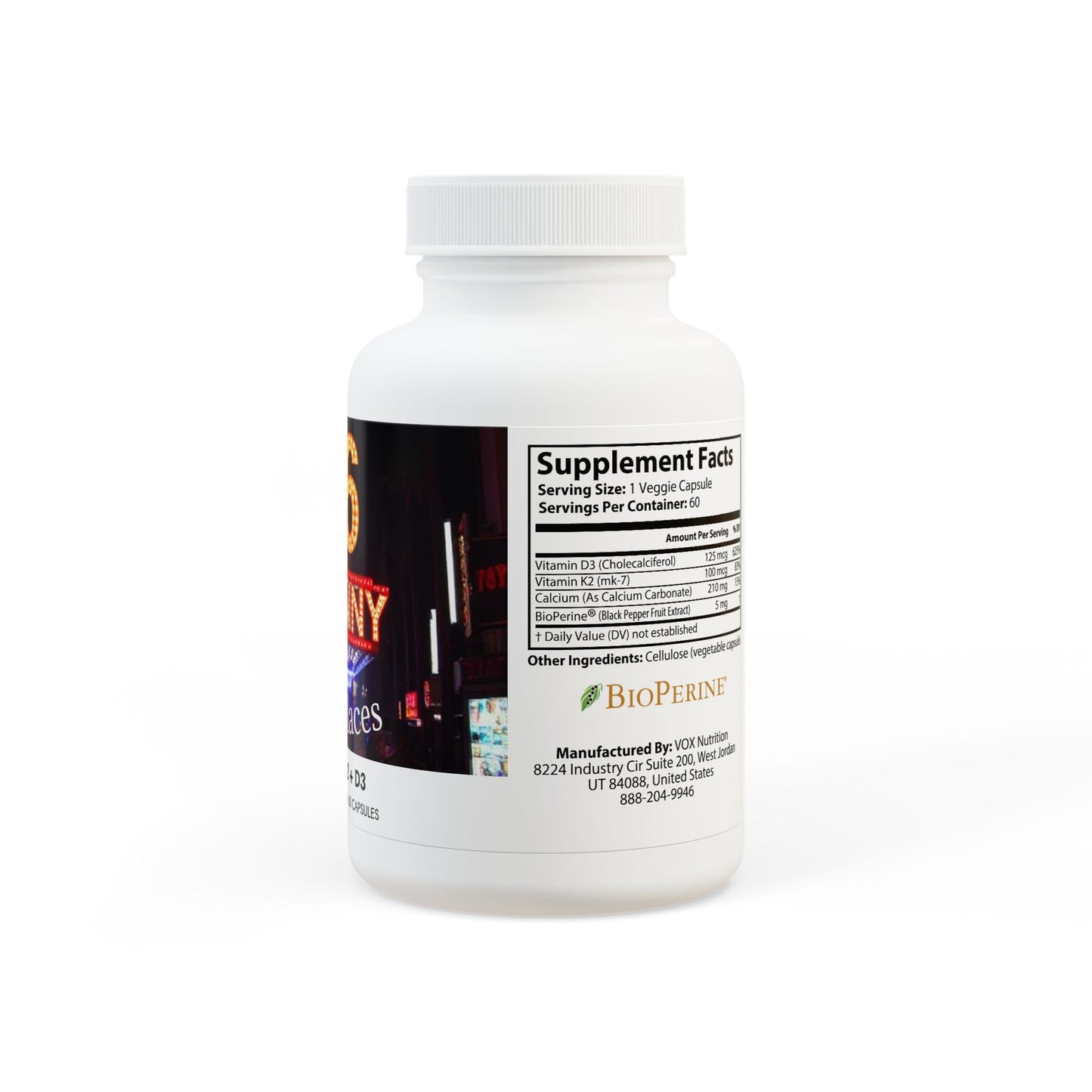 Vitamin K2 + D3 Supplement (60 Capsules)