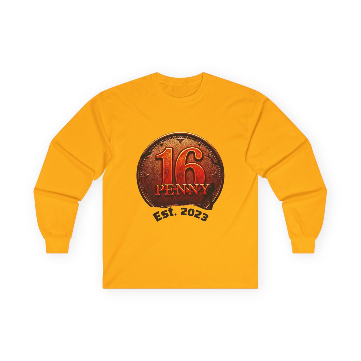 16 Penny Unisex Ultra Cotton Long Sleeve Tee, Casual Graphic Tee for Halloween, Trendy Streetwear, Gift for Friends, Fun Layering Tee