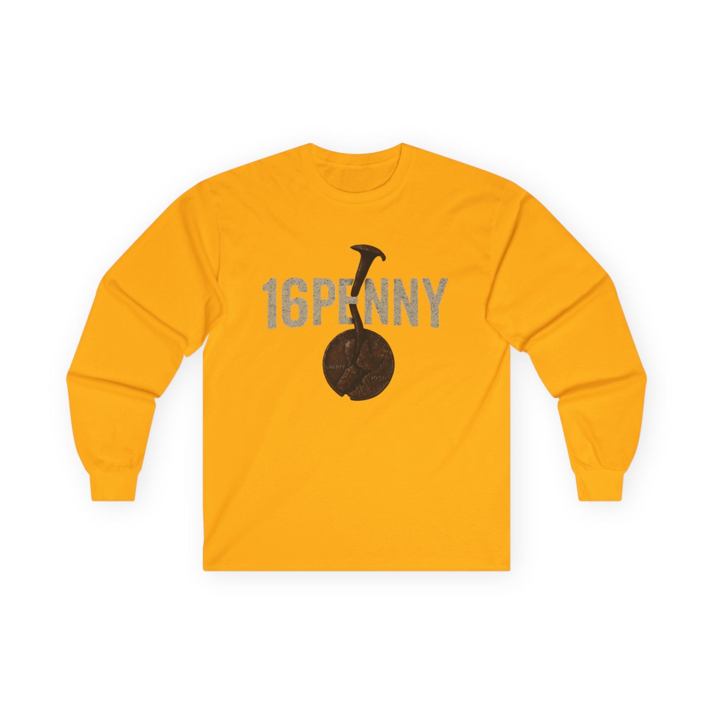 Retro 16Penny Long Sleeve Tee, Unisex Shirt, Vintage Style Apparel, Unique Graphic Tee, Casual Wear, Gift for Him/Her