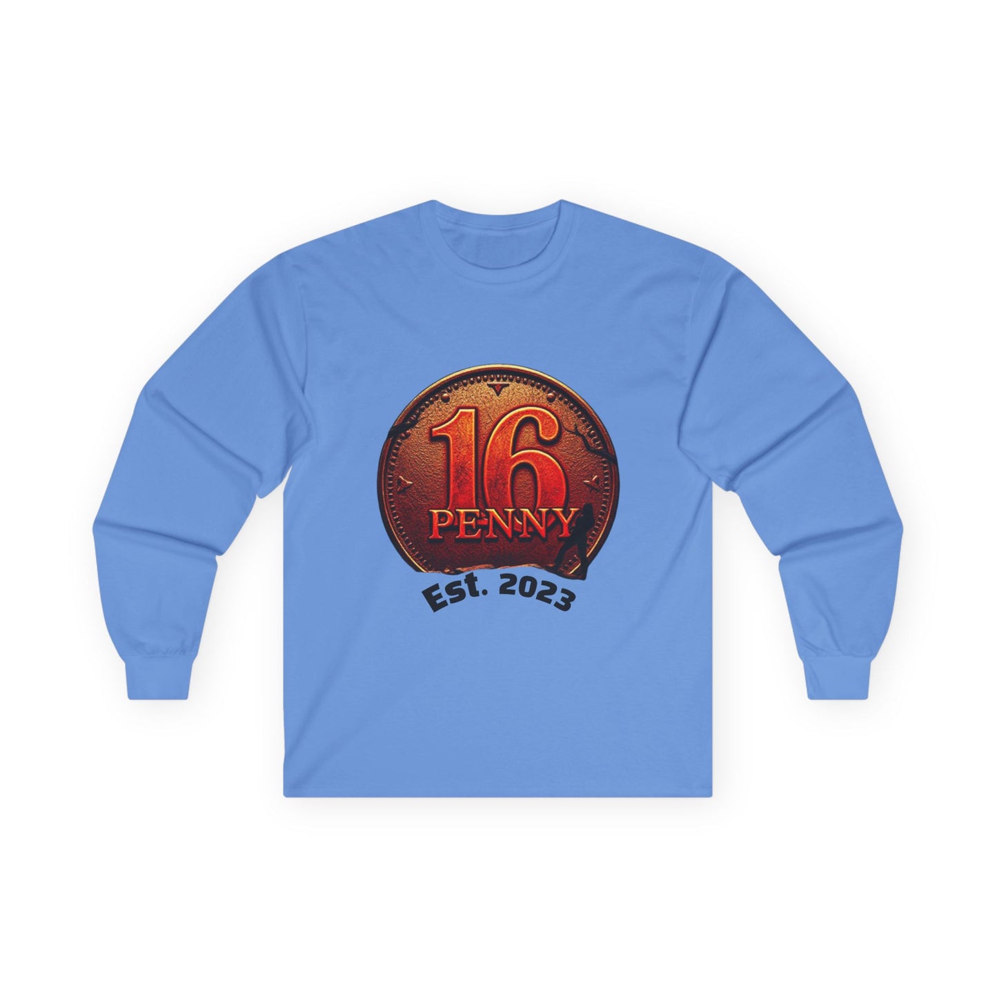 16 Penny Unisex Ultra Cotton Long Sleeve Tee, Casual Graphic Tee for Halloween, Trendy Streetwear, Gift for Friends, Fun Layering Tee