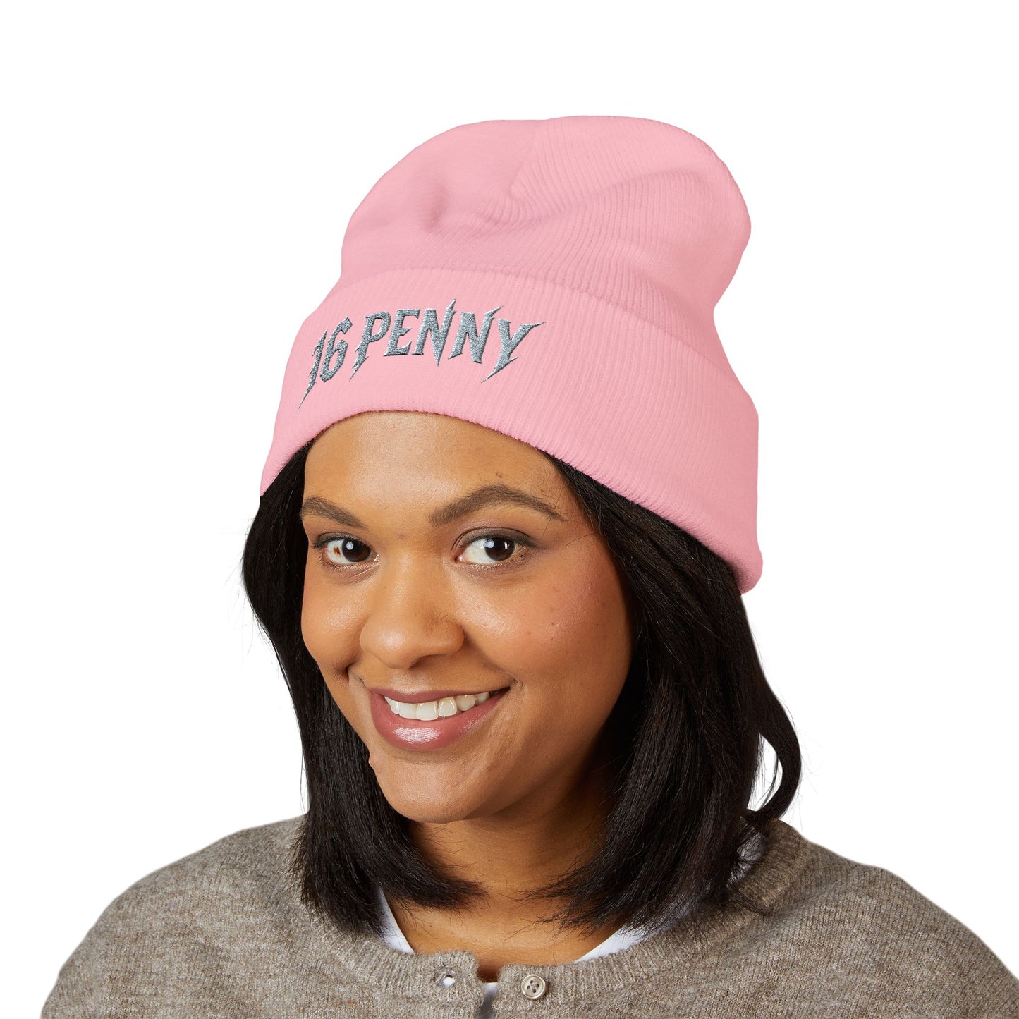 Stylish Cuffed Beanie - 16 PENNY Embroidered Hat, Cozy Winter Accessory, Perfect Gift for Him/Her, Ideal for Outdoor Activities, Streetwear