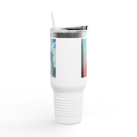 40oz Insulated Travel Mug - Adventure Awaits, Perfect for Road Trips, Camping, Hiking, Travel Gifts, or Coffee Lovers