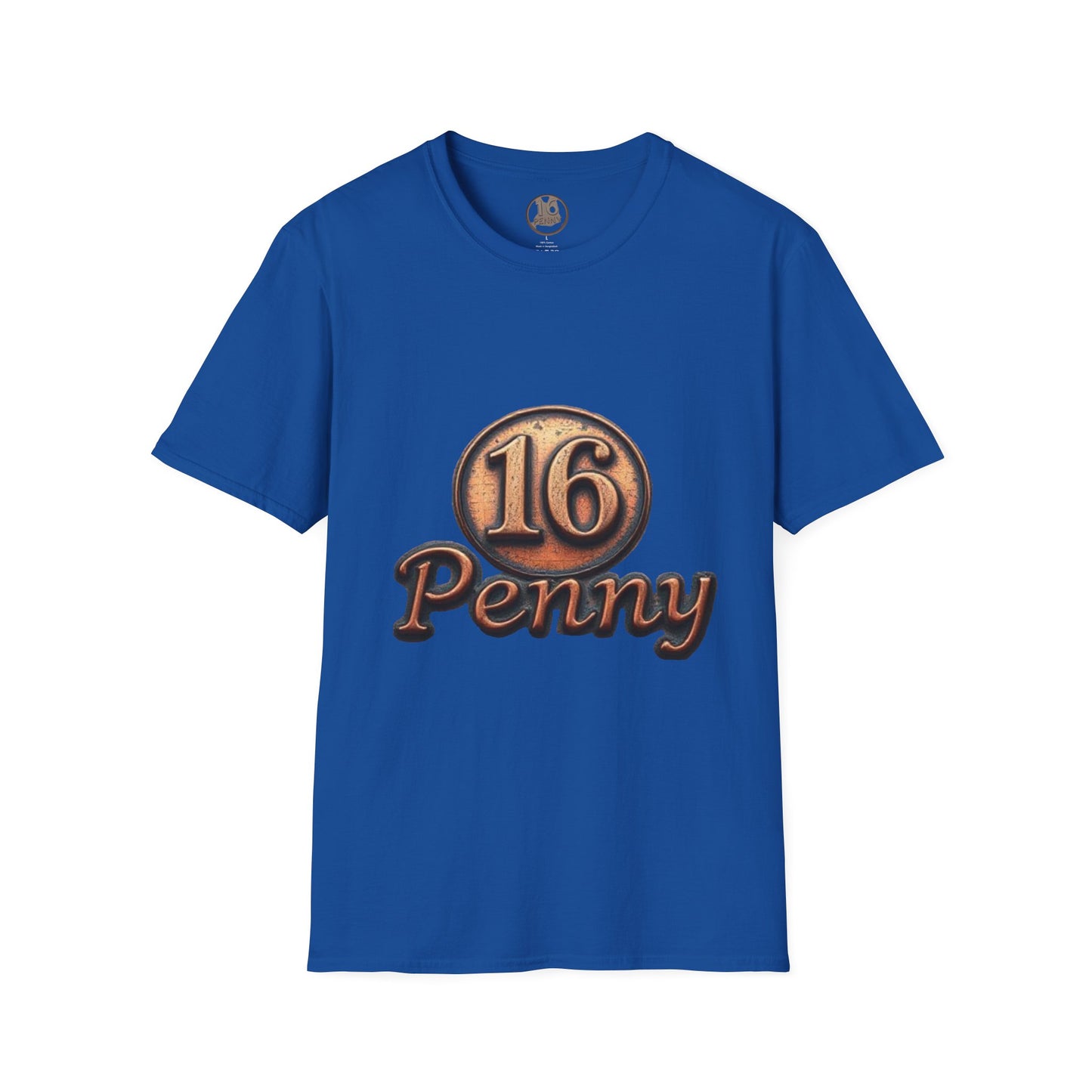 16 Penny Unisex Softstyle T-Shirt - Fun Graphic Tee for Coin Lovers, Unique Gift, Casual Wear, Birthday Celebration, Nostalgia Inspired