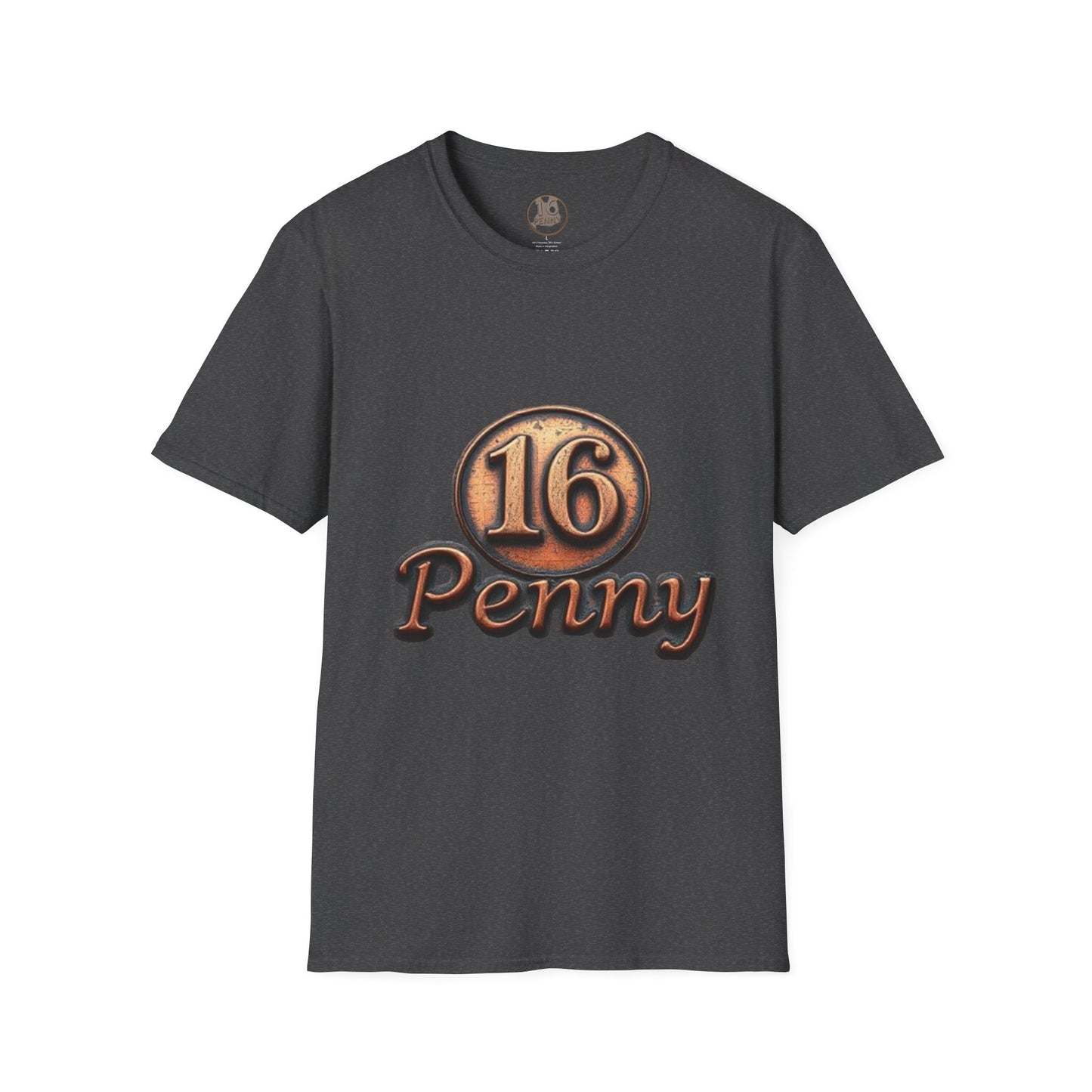 16 Penny Unisex Softstyle T-Shirt - Fun Graphic Tee for Coin Lovers, Unique Gift, Casual Wear, Birthday Celebration, Nostalgia Inspired