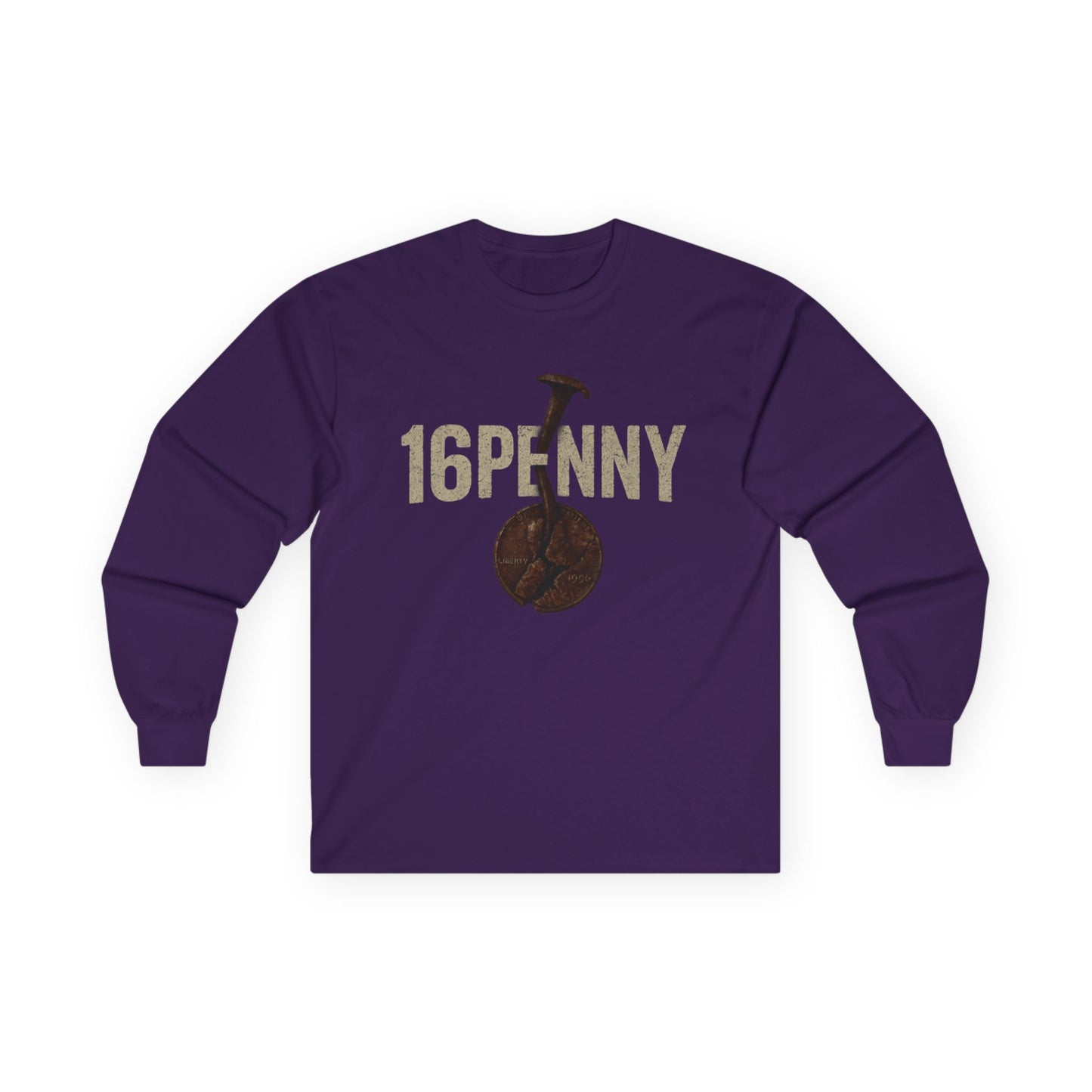 Retro 16Penny Long Sleeve Tee, Unisex Shirt, Vintage Style Apparel, Unique Graphic Tee, Casual Wear, Gift for Him/Her