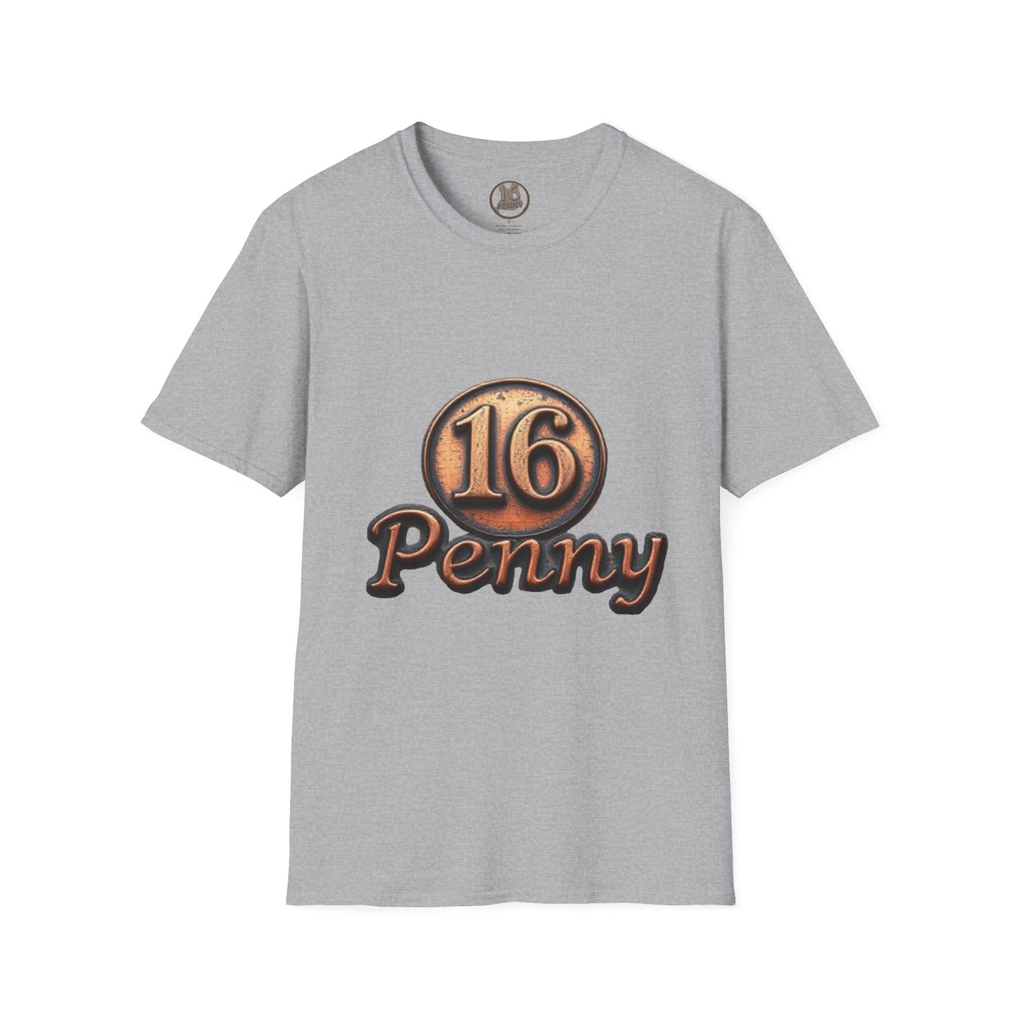 16 Penny Unisex Softstyle T-Shirt - Fun Graphic Tee for Coin Lovers, Unique Gift, Casual Wear, Birthday Celebration, Nostalgia Inspired