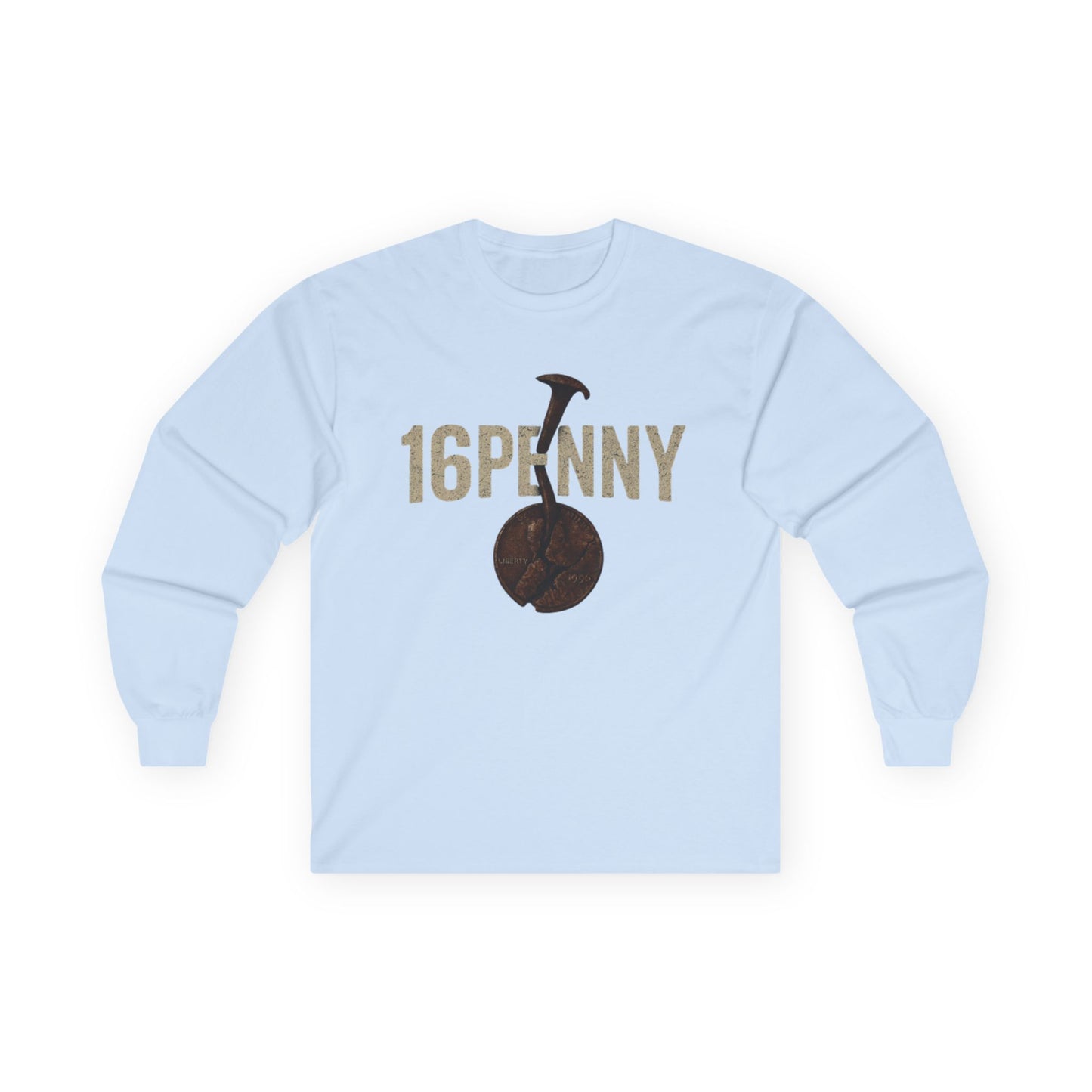 Retro 16Penny Long Sleeve Tee, Unisex Shirt, Vintage Style Apparel, Unique Graphic Tee, Casual Wear, Gift for Him/Her