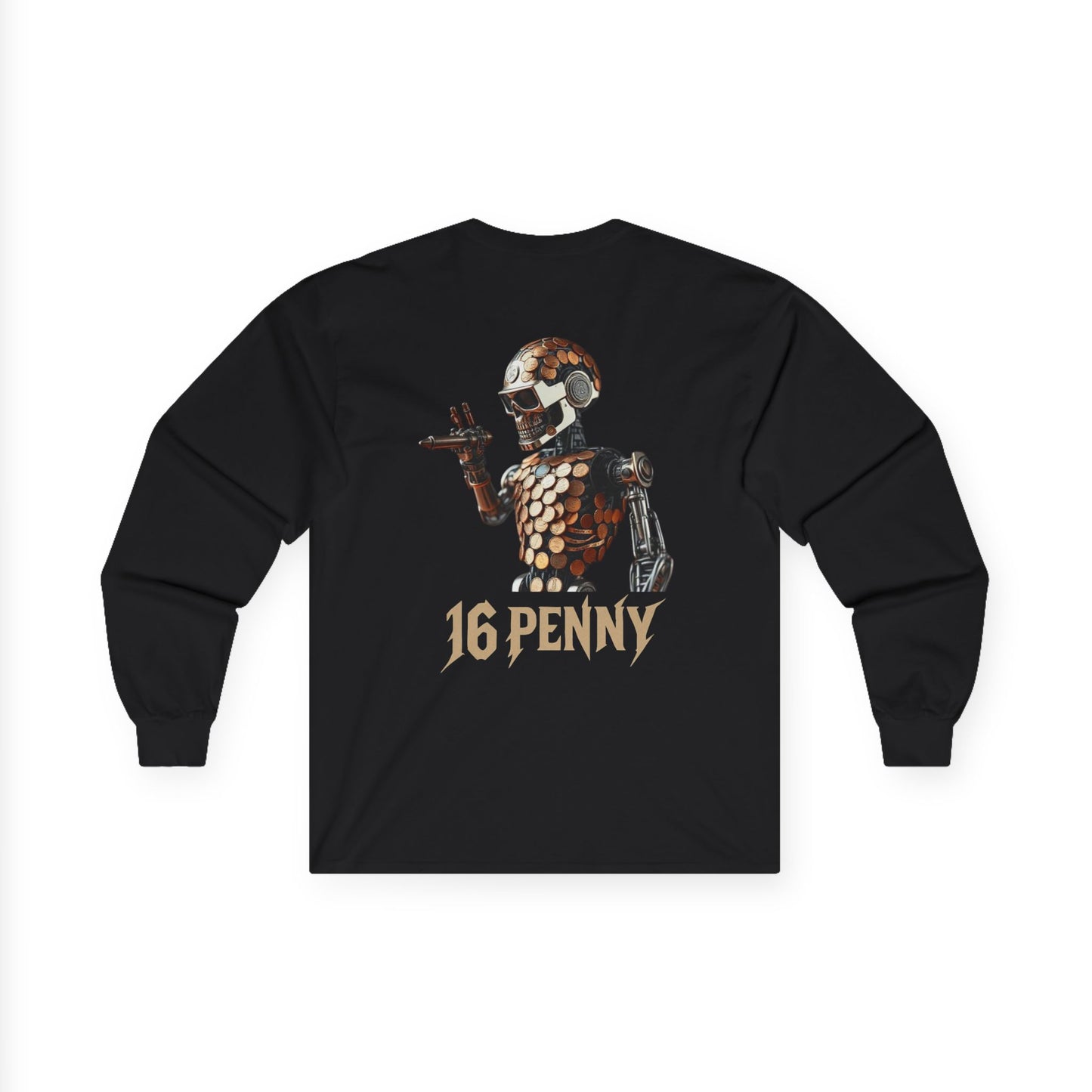 16 Penny Unisex Ultra Cotton Long Sleeve Tee, Casual Graphic Tee for Halloween, Trendy Streetwear, Gift for Friends, Fun Layering Tee