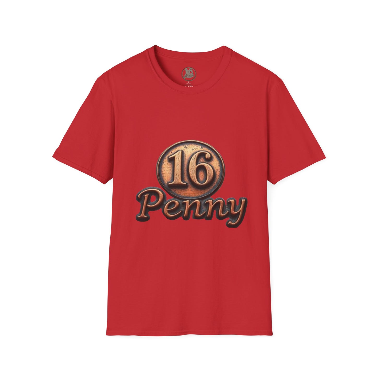 16 Penny Unisex Softstyle T-Shirt - Fun Graphic Tee for Coin Lovers, Unique Gift, Casual Wear, Birthday Celebration, Nostalgia Inspired