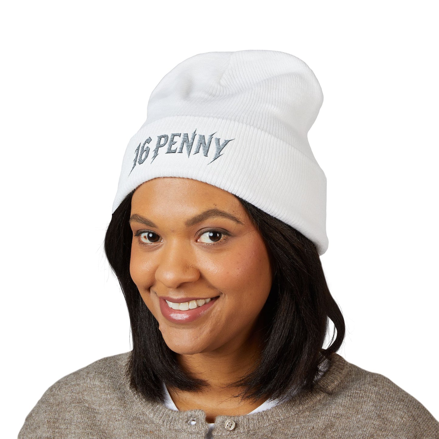 Stylish Cuffed Beanie - 16 PENNY Embroidered Hat, Cozy Winter Accessory, Perfect Gift for Him/Her, Ideal for Outdoor Activities, Streetwear