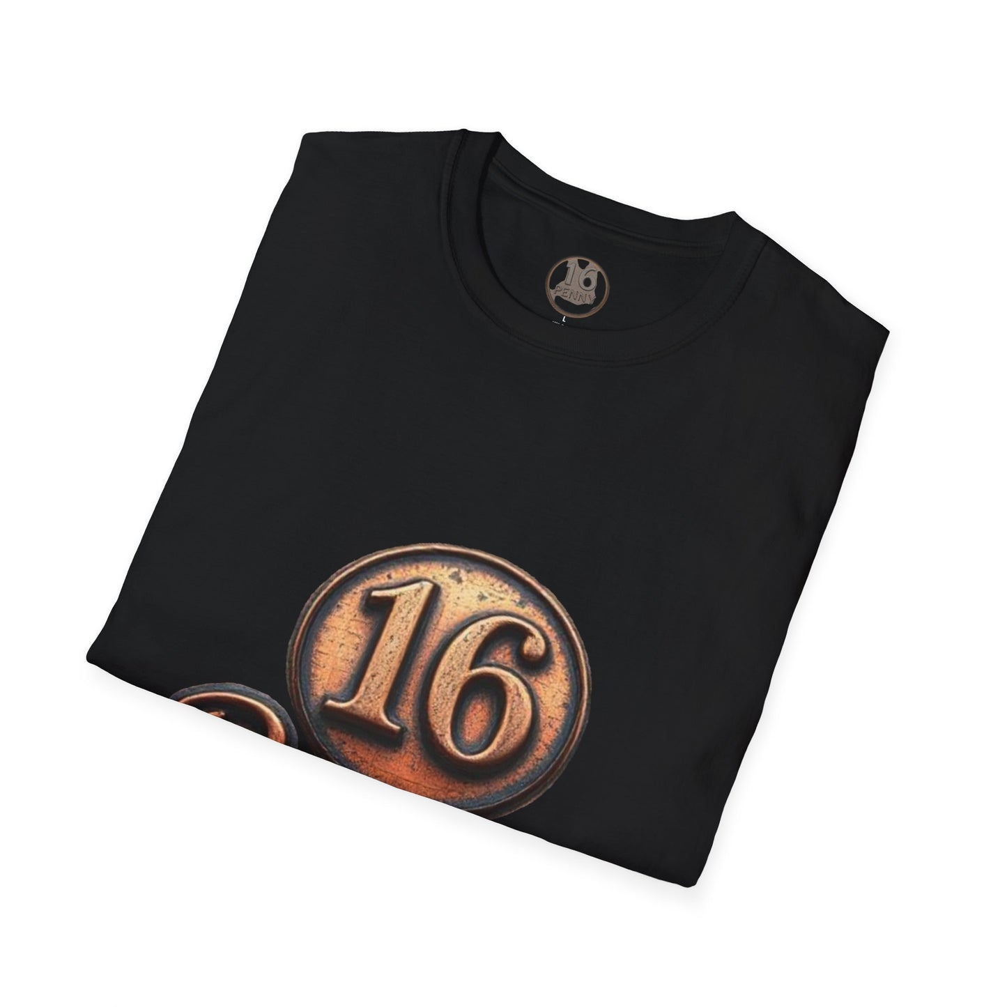 16 Penny Unisex Softstyle T-Shirt - Fun Graphic Tee for Coin Lovers, Unique Gift, Casual Wear, Birthday Celebration, Nostalgia Inspired