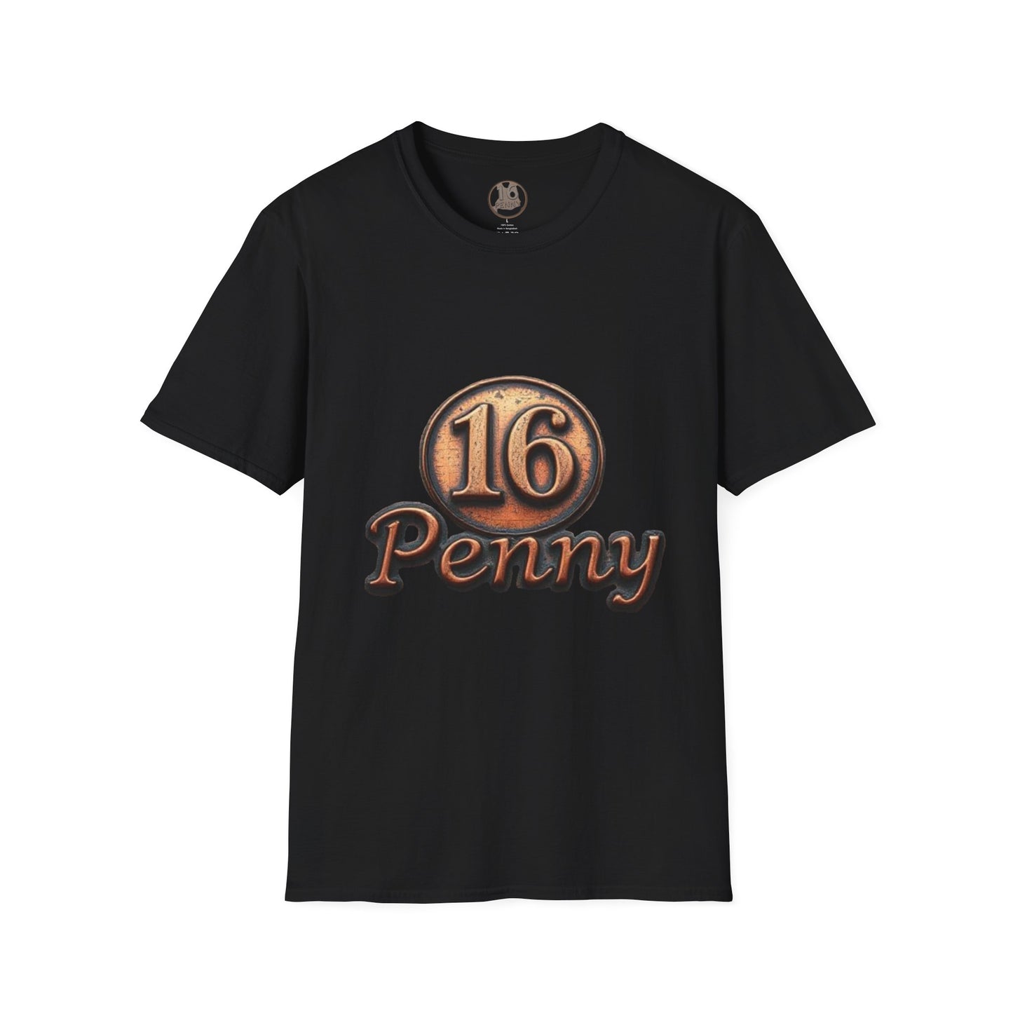 16 Penny Unisex Softstyle T-Shirt - Fun Graphic Tee for Coin Lovers, Unique Gift, Casual Wear, Birthday Celebration, Nostalgia Inspired