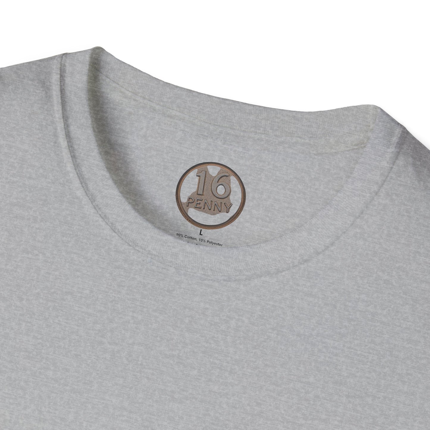 16 Penny Unisex Softstyle T-Shirt - Fun Graphic Tee for Coin Lovers, Unique Gift, Casual Wear, Birthday Celebration, Nostalgia Inspired