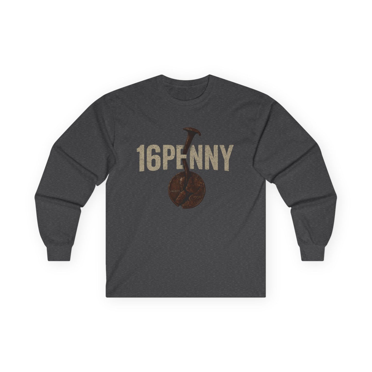 Retro 16Penny Long Sleeve Tee, Unisex Shirt, Vintage Style Apparel, Unique Graphic Tee, Casual Wear, Gift for Him/Her