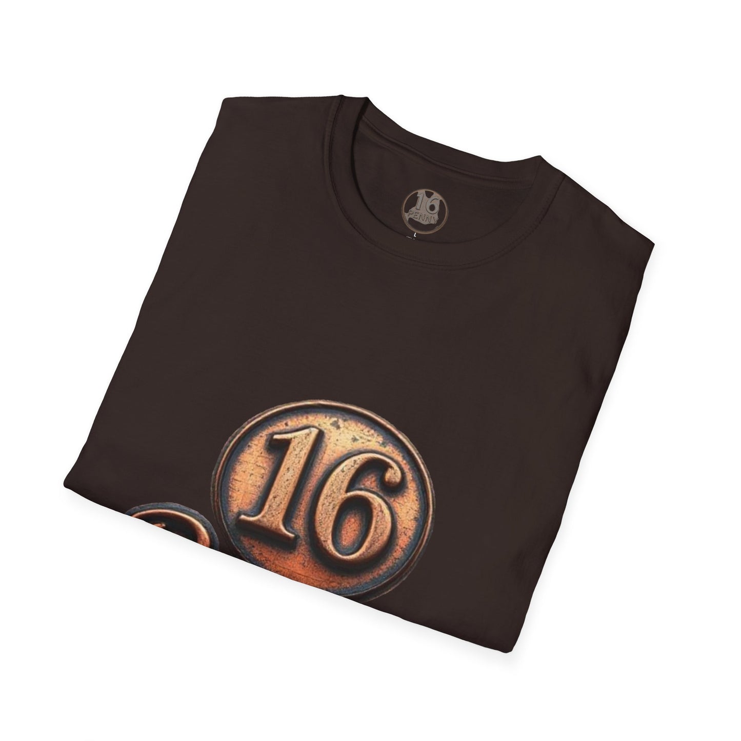 16 Penny Unisex Softstyle T-Shirt - Fun Graphic Tee for Coin Lovers, Unique Gift, Casual Wear, Birthday Celebration, Nostalgia Inspired