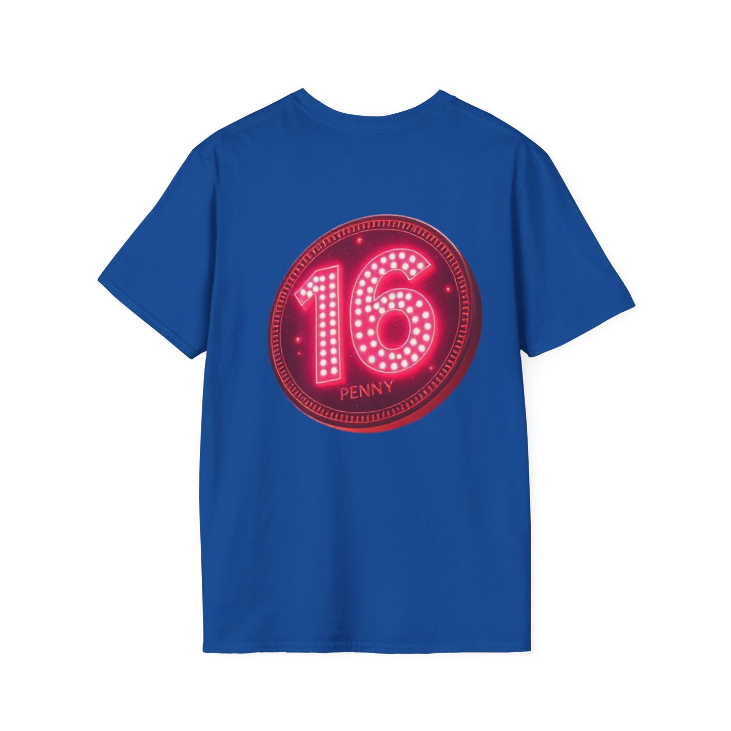 16 Penny Unisex Softstyle T-Shirt - Fun Graphic Tee for Coin Lovers, Unique Gift, Casual Wear, Birthday Celebration, Nostalgia Inspired
